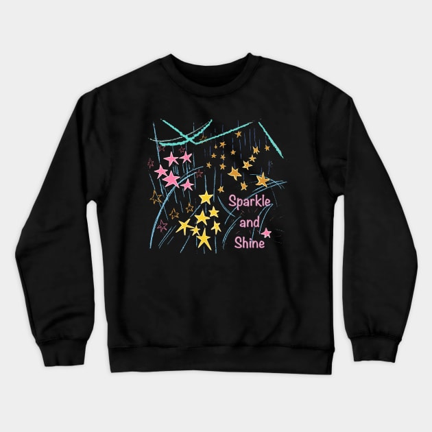 Stars Sparkle and Shine t-shirt Crewneck Sweatshirt by Peaceful Pigments